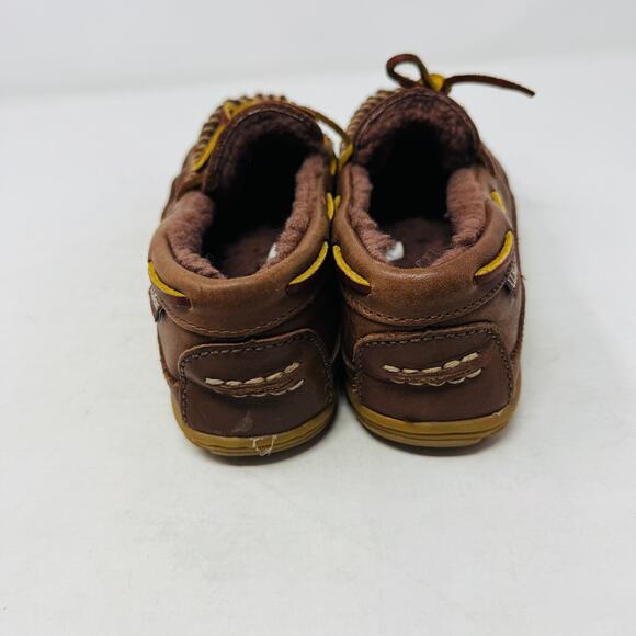 L.L. Bean Brown Leather Wicked Good Moccasin Slippers Women’s 6M - Picture 7 of 11